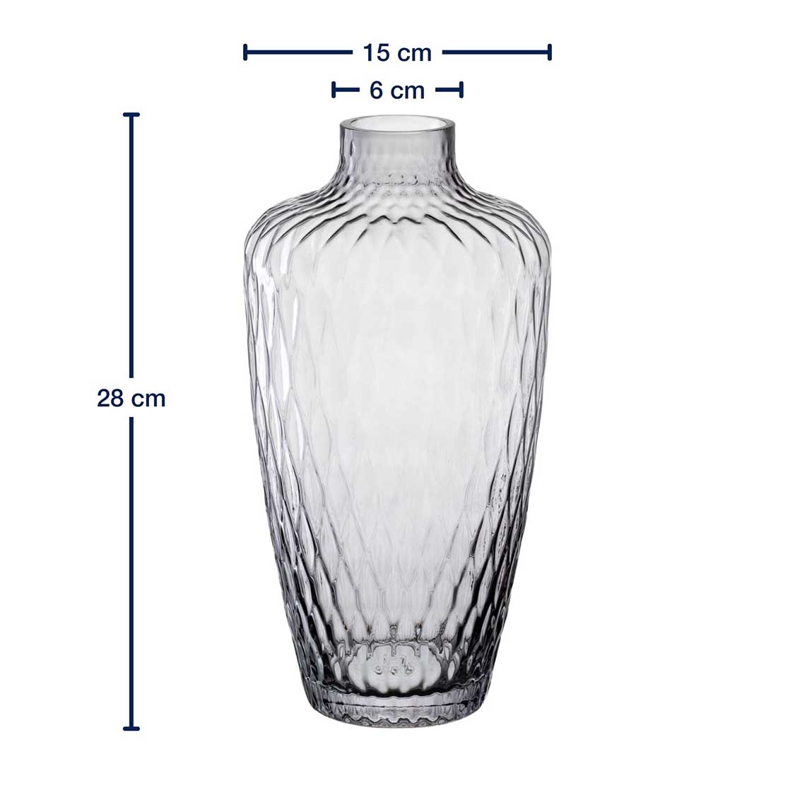 Vase GIULIA 28 cm grau