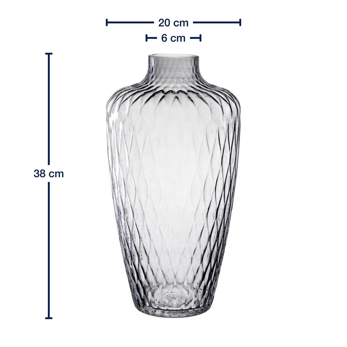 Vase GIULIA 38 cm grau