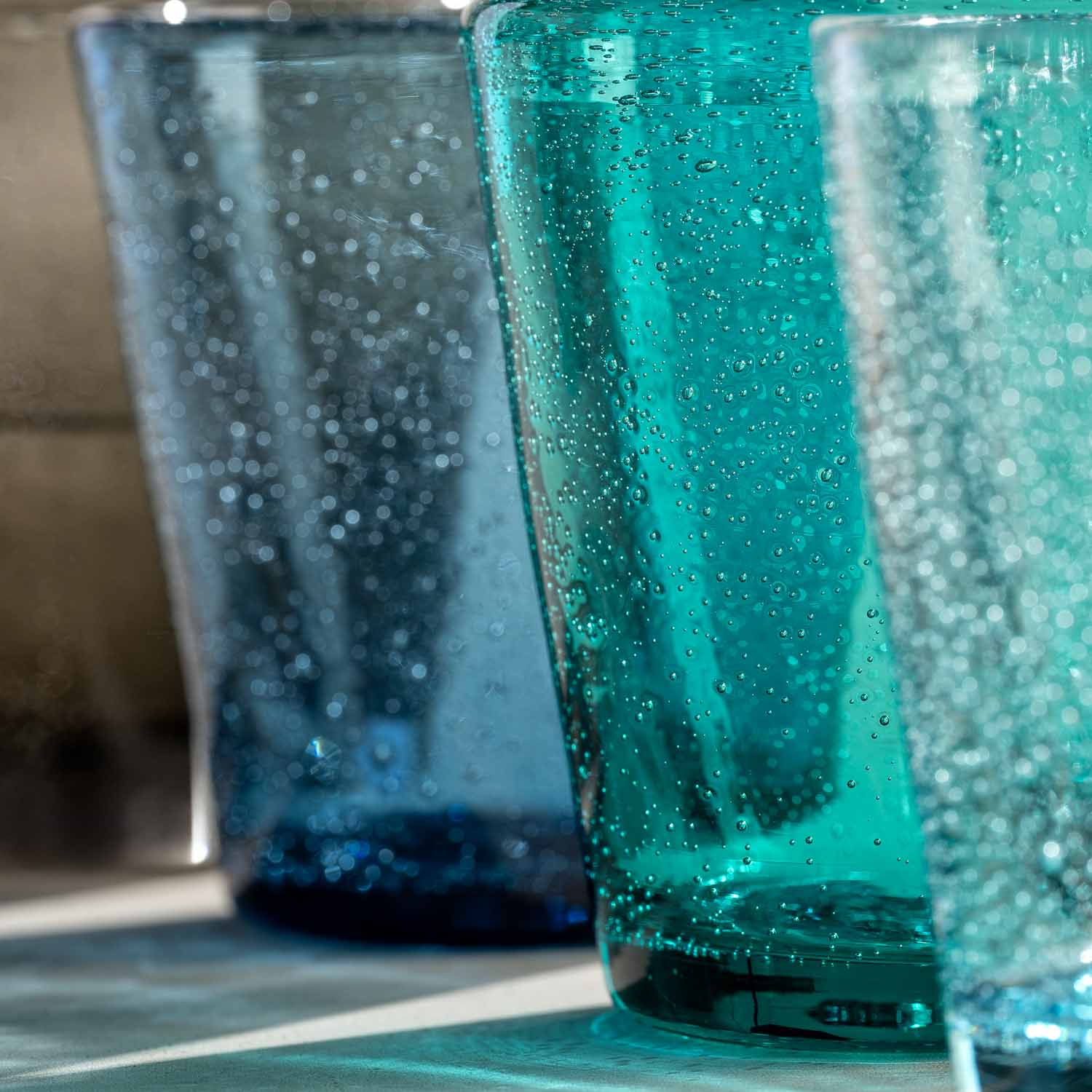 Trinkglas BURANO 330 ml kalte Farben 4er-Set