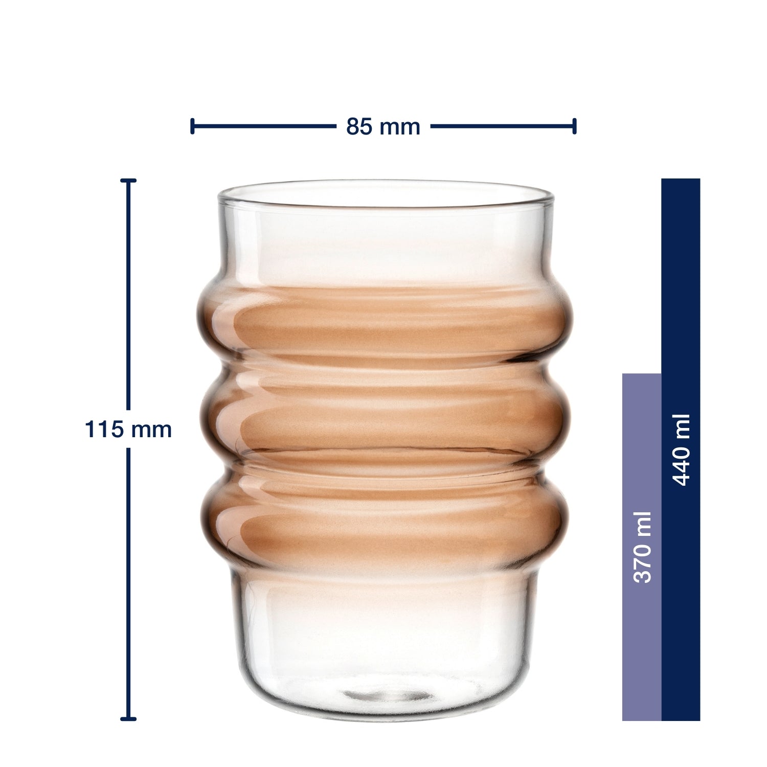 Trinkglas SOLE 440 ml apricot 2er-Set