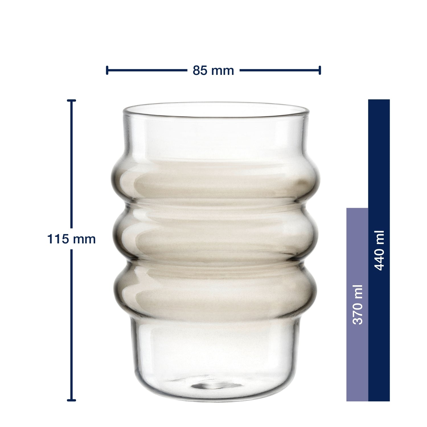 Trinkglas SOLE 350 ml taupe 2er-Set