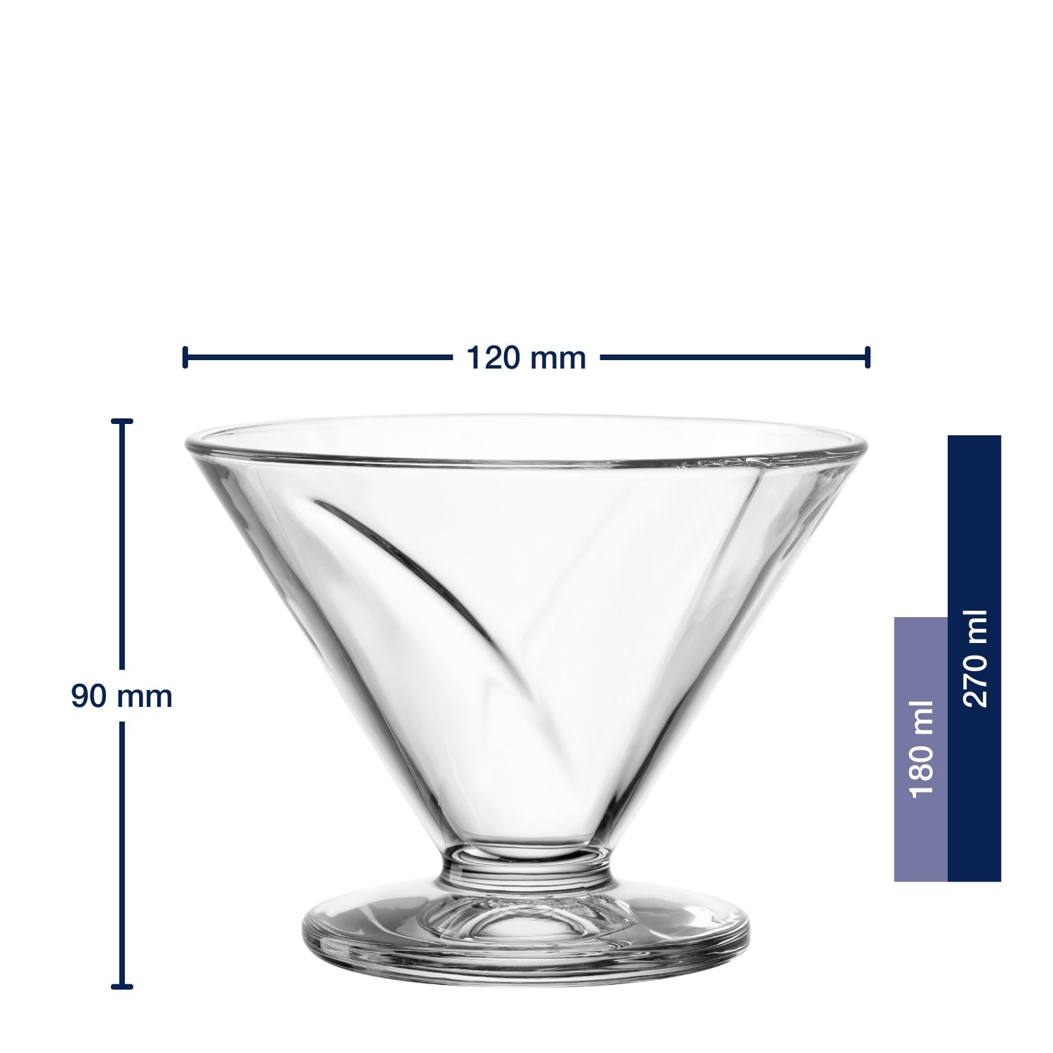 Eisschale aus Glas CONO 270 ml 4er-Set
