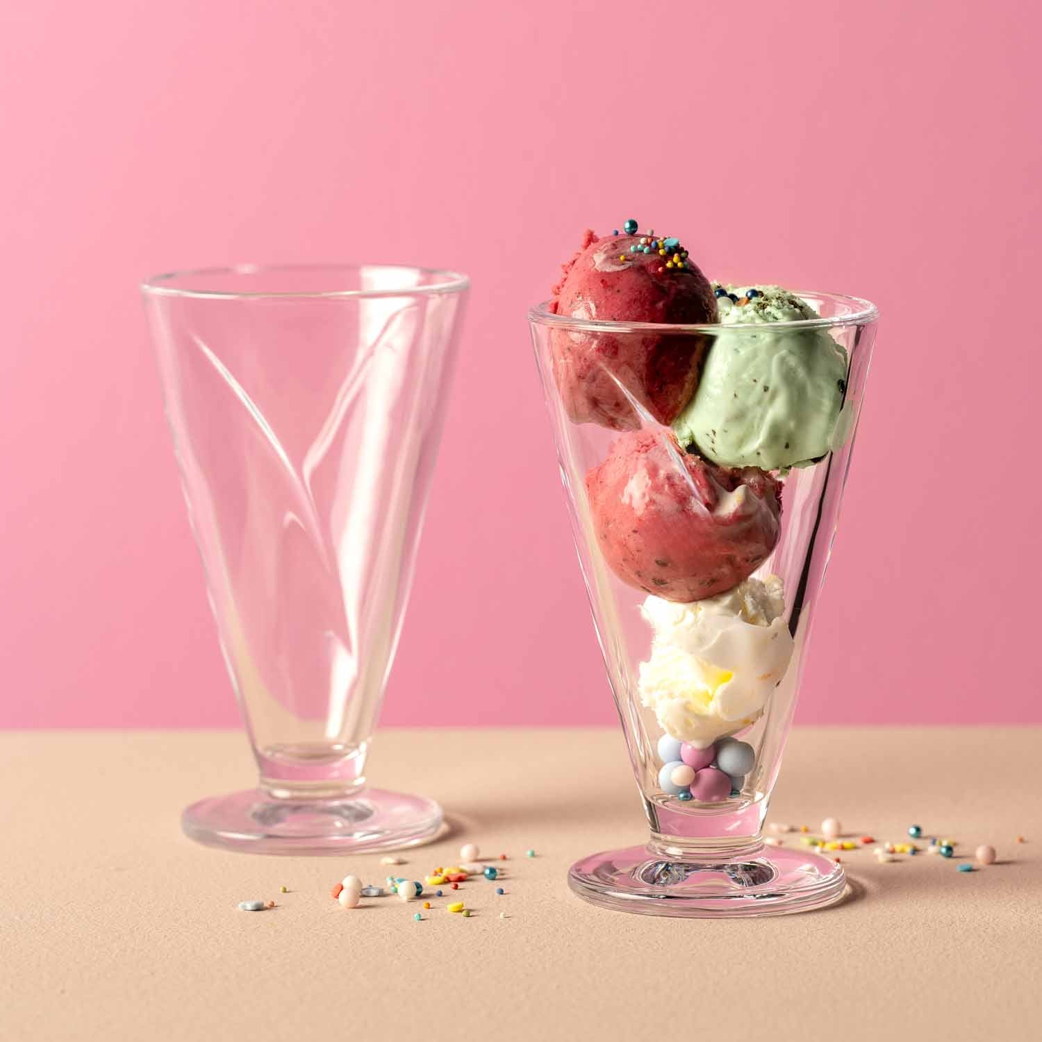 Eisbecher aus Glas CONO 360 ml 4er-Set