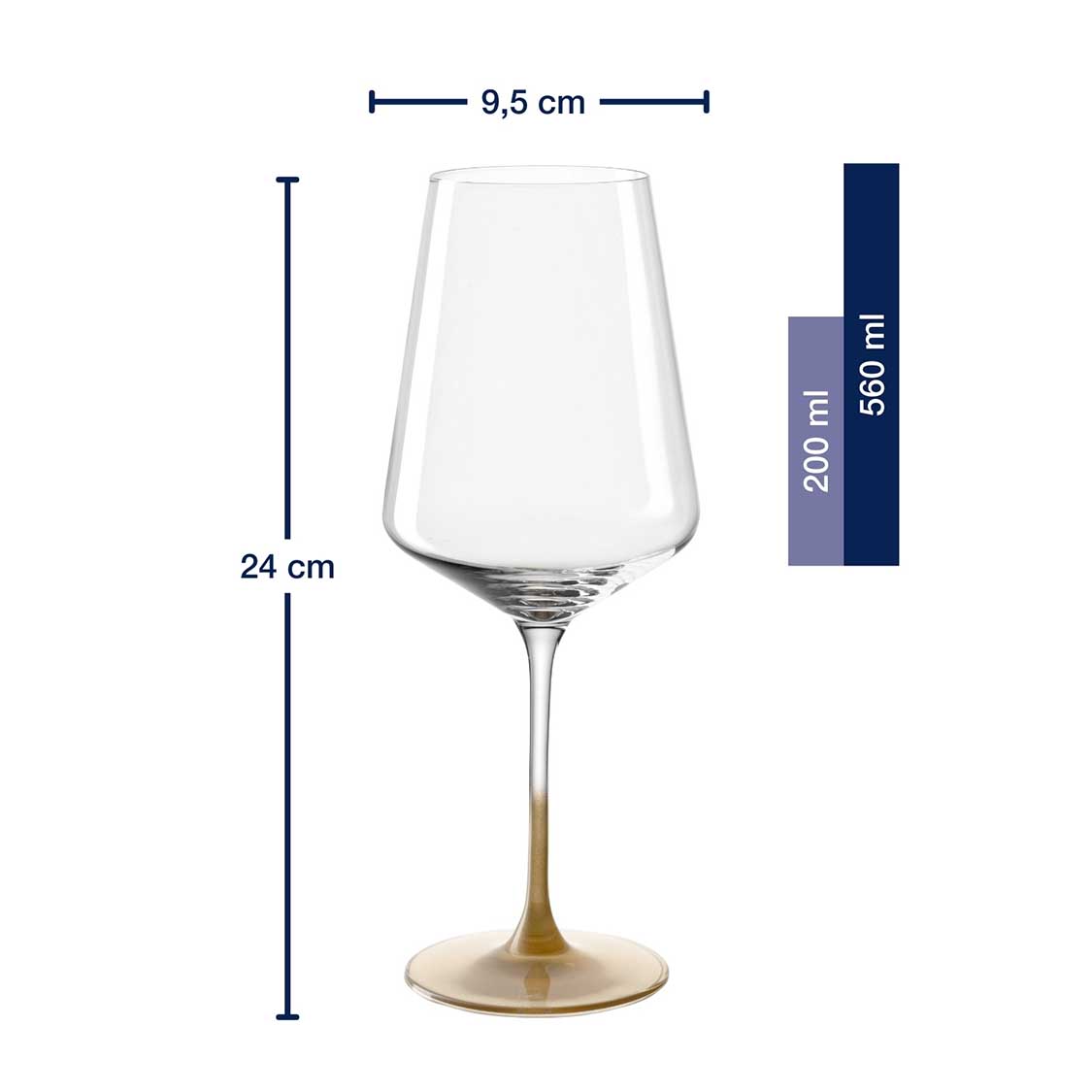 Weinglas PUCCINI 560 ml gold 2er-Set