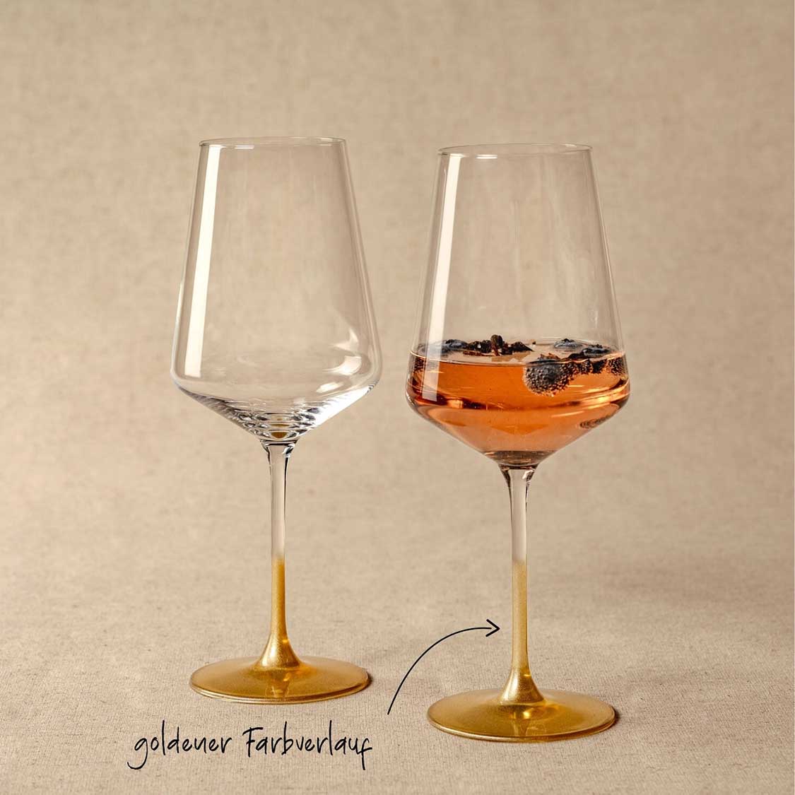 Weinglas PUCCINI 560 ml gold 2er-Set