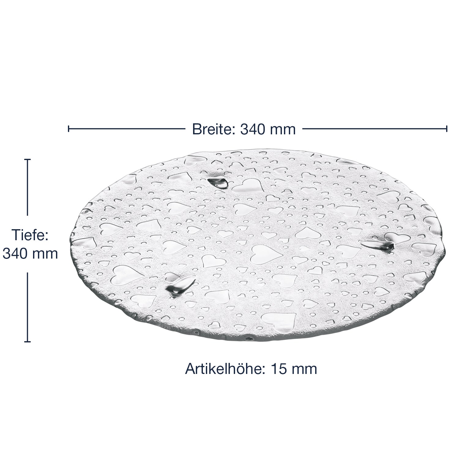 Platte HEART 34 cm mit Herzoptic