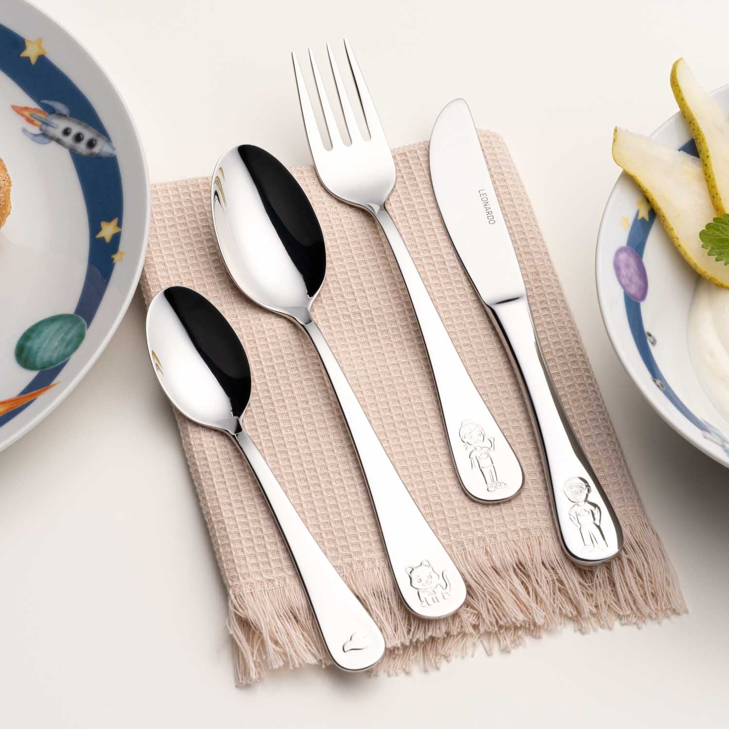 Kinderbesteck BAMBINI AVVENTURA silber 4-teilig