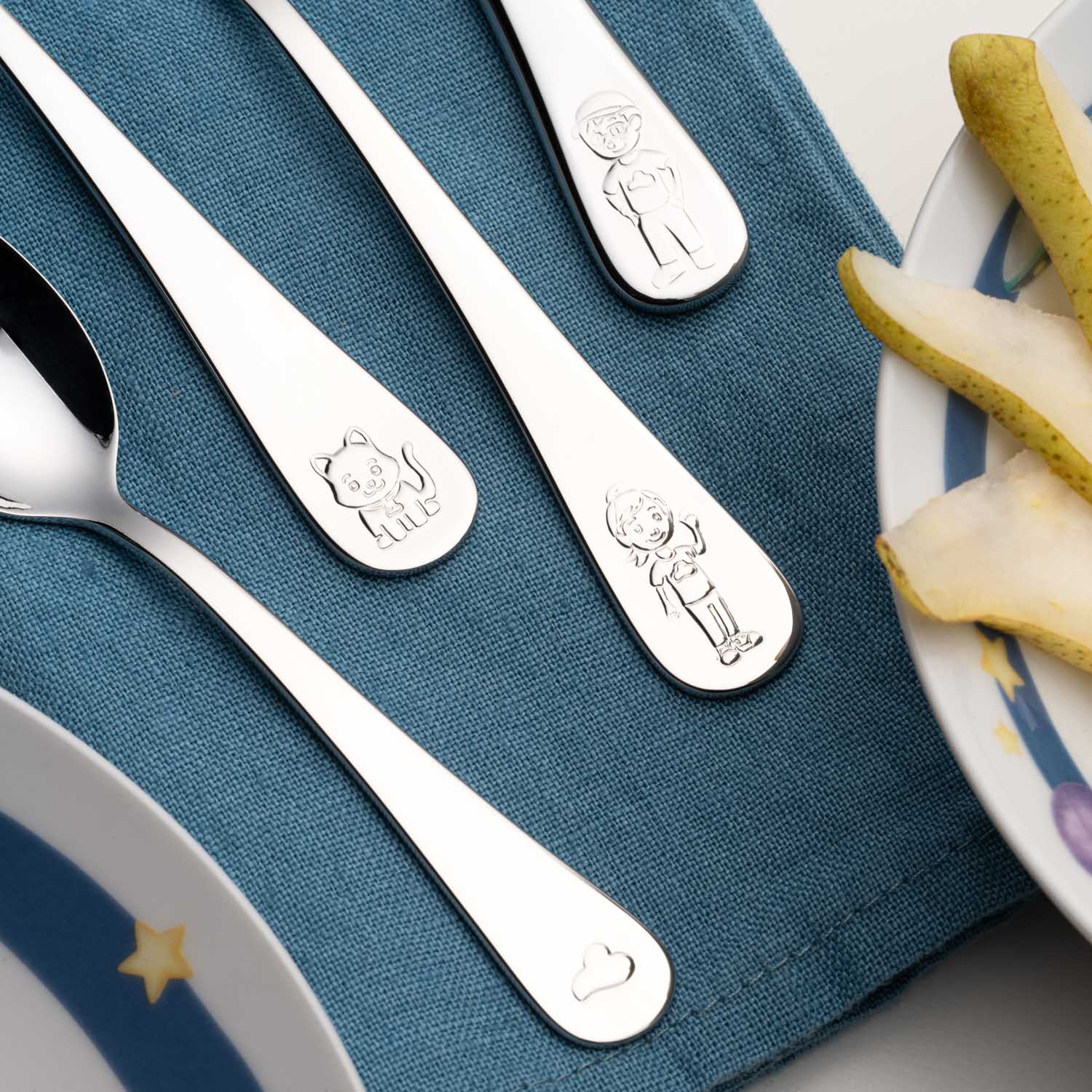 Kinderbesteck BAMBINI AVVENTURA silber 4-teilig