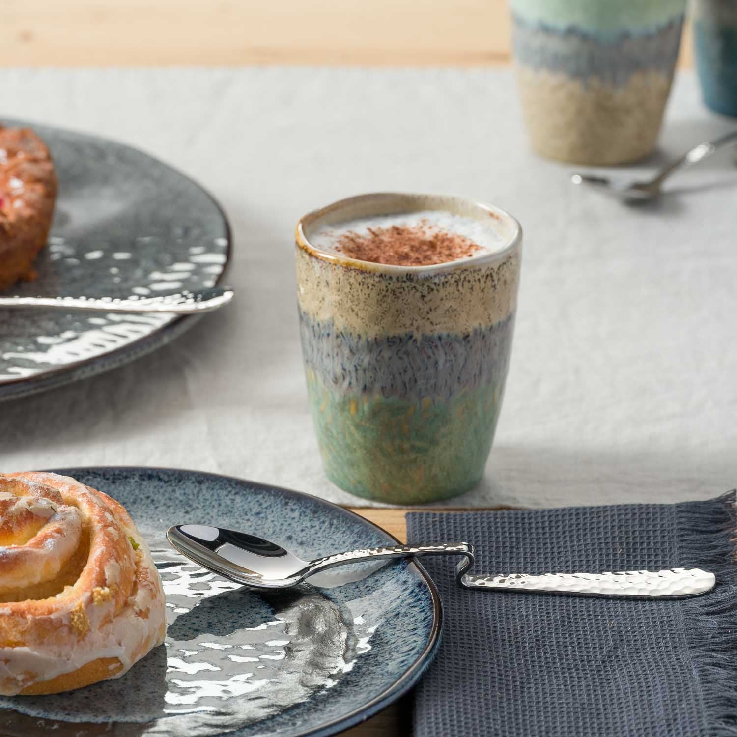 Latte Macchiato Löffel MATERA 20 cm silber gebogen