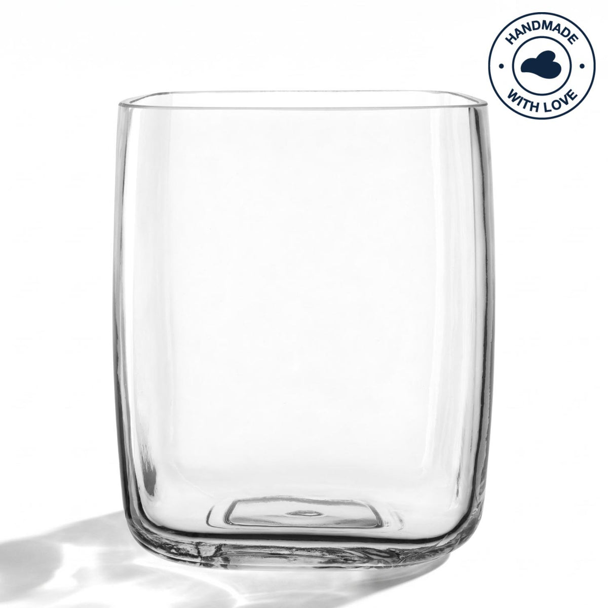 Vase PIETRA 20 cm aus klarem Glas, zylindrische Form, Produktaufnahme vor weißem Hintergrund
