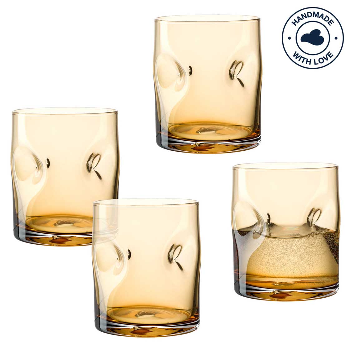 Trinkglas VESUVIO 300 ml amber 4er-Set