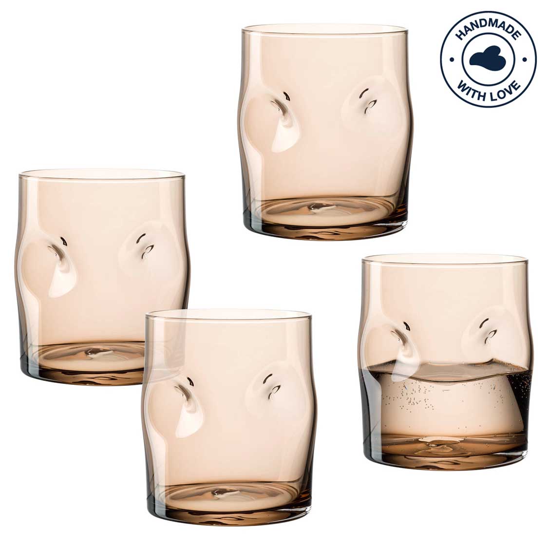 Trinkglas VESUVIO 300 ml braun 4er-Set