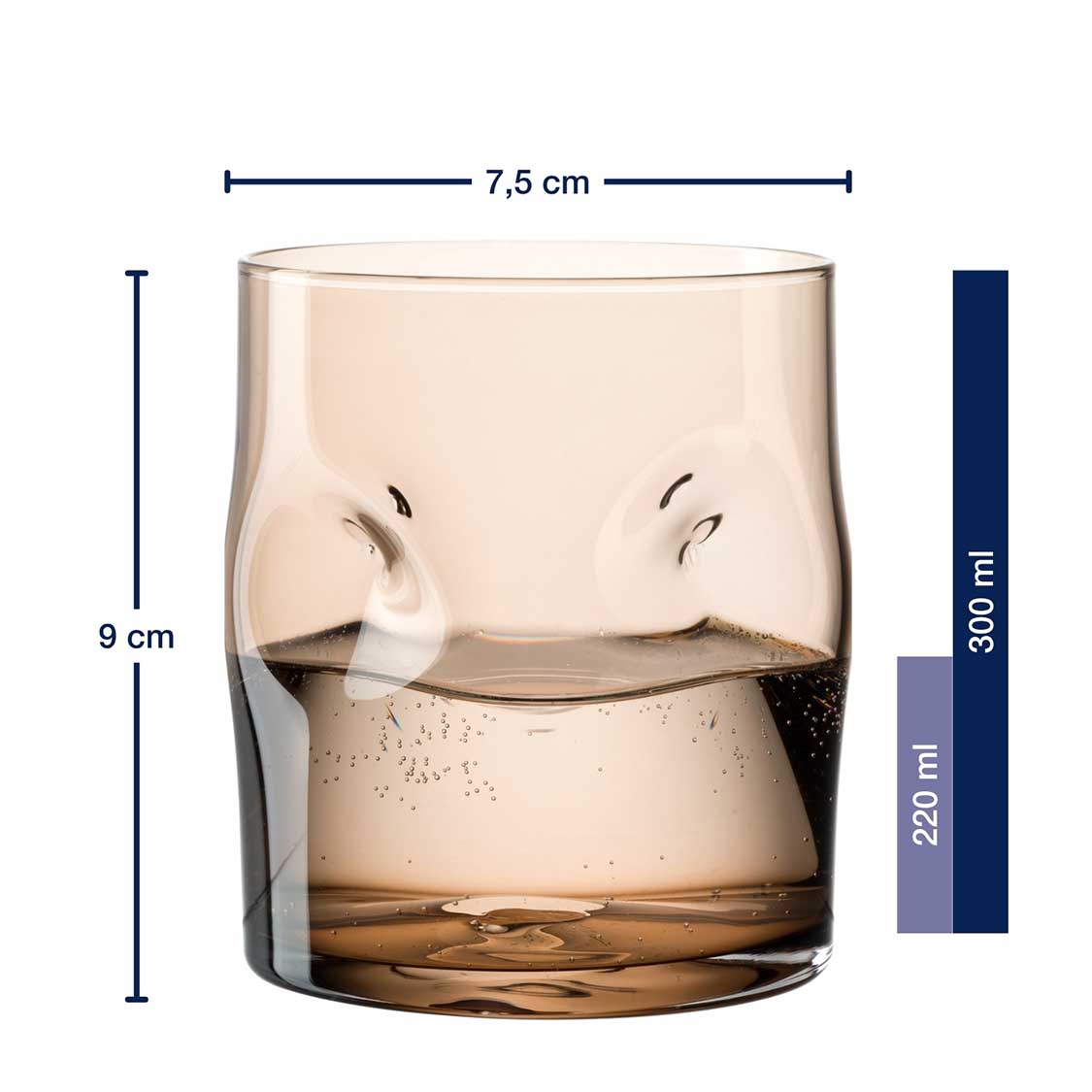 Trinkglas VESUVIO 300 ml braun 4er-Set