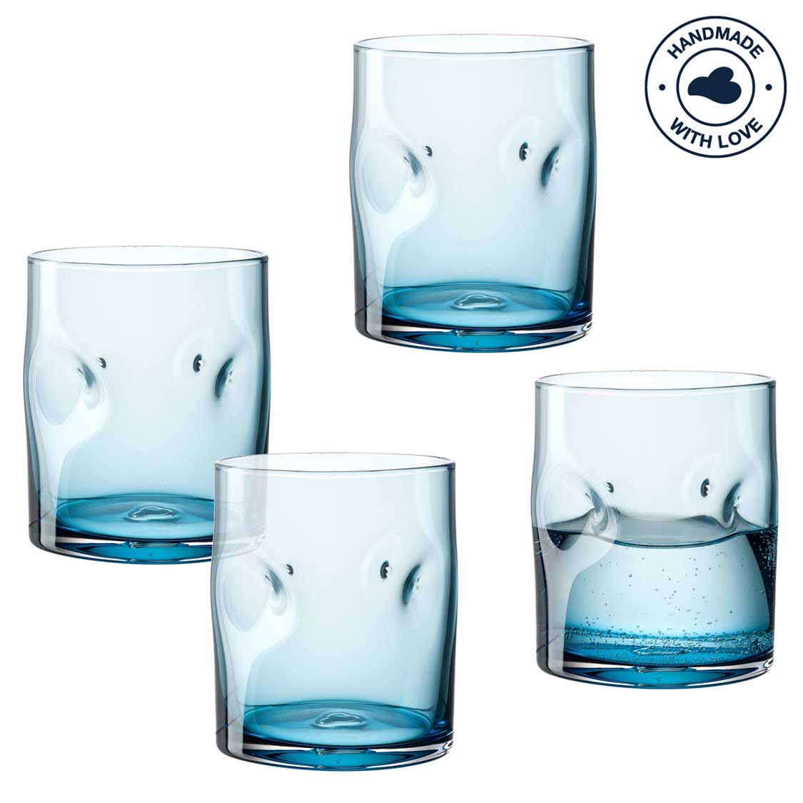 Trinkglas VESUVIO 300 ml blau 4er-Set