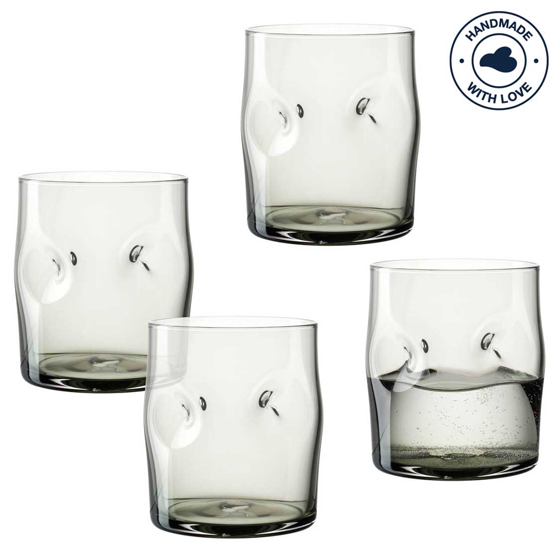 Trinkglas VESUVIO 300 ml grau 4er-Set