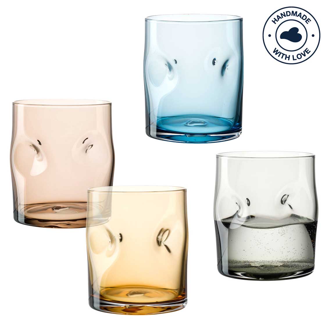 Trinkglas VESUVIO 300 ml farbig 4er-Set – LEONARDO