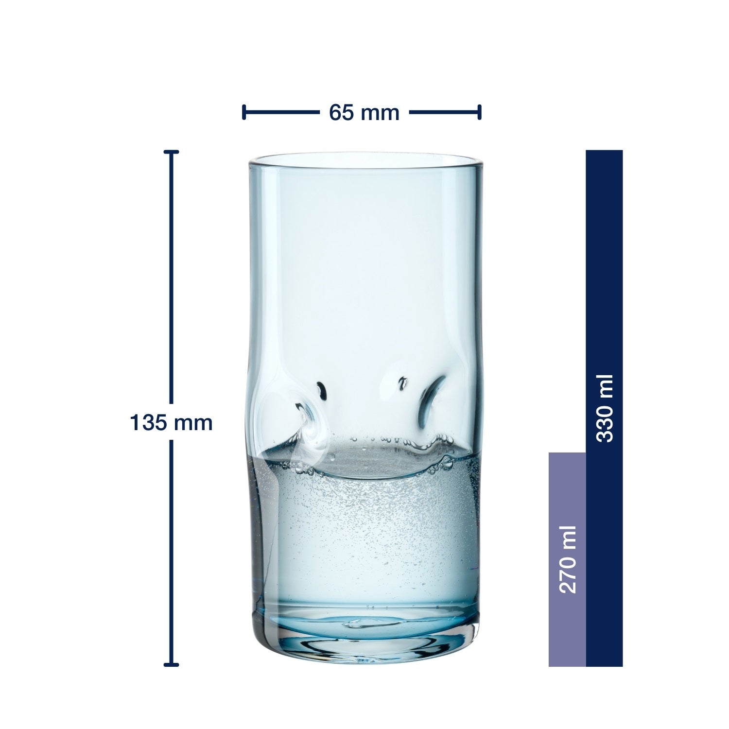 Trinkglas VESUVIO 330 ml blau 4er-Set