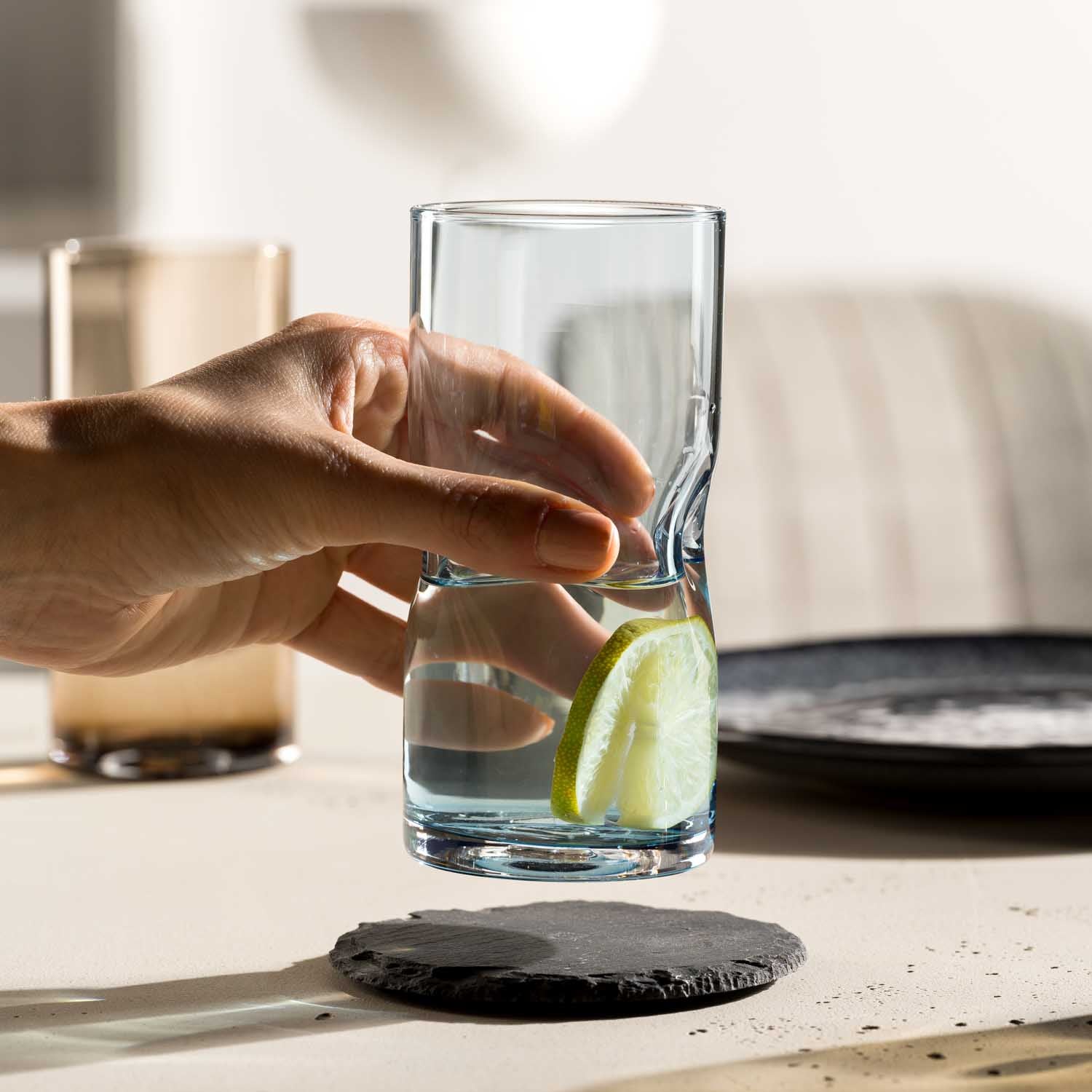 Trinkglas VESUVIO 330 ml blau 4er-Set