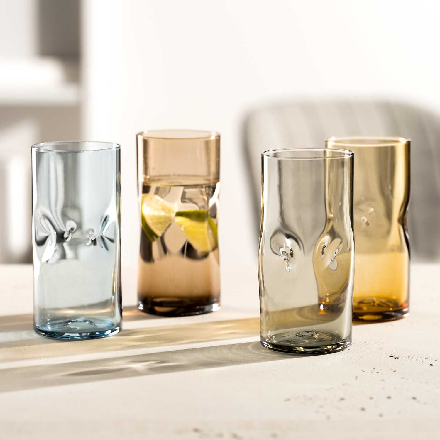 Trinkglas VESUVIO 330 ml blau 4er-Set