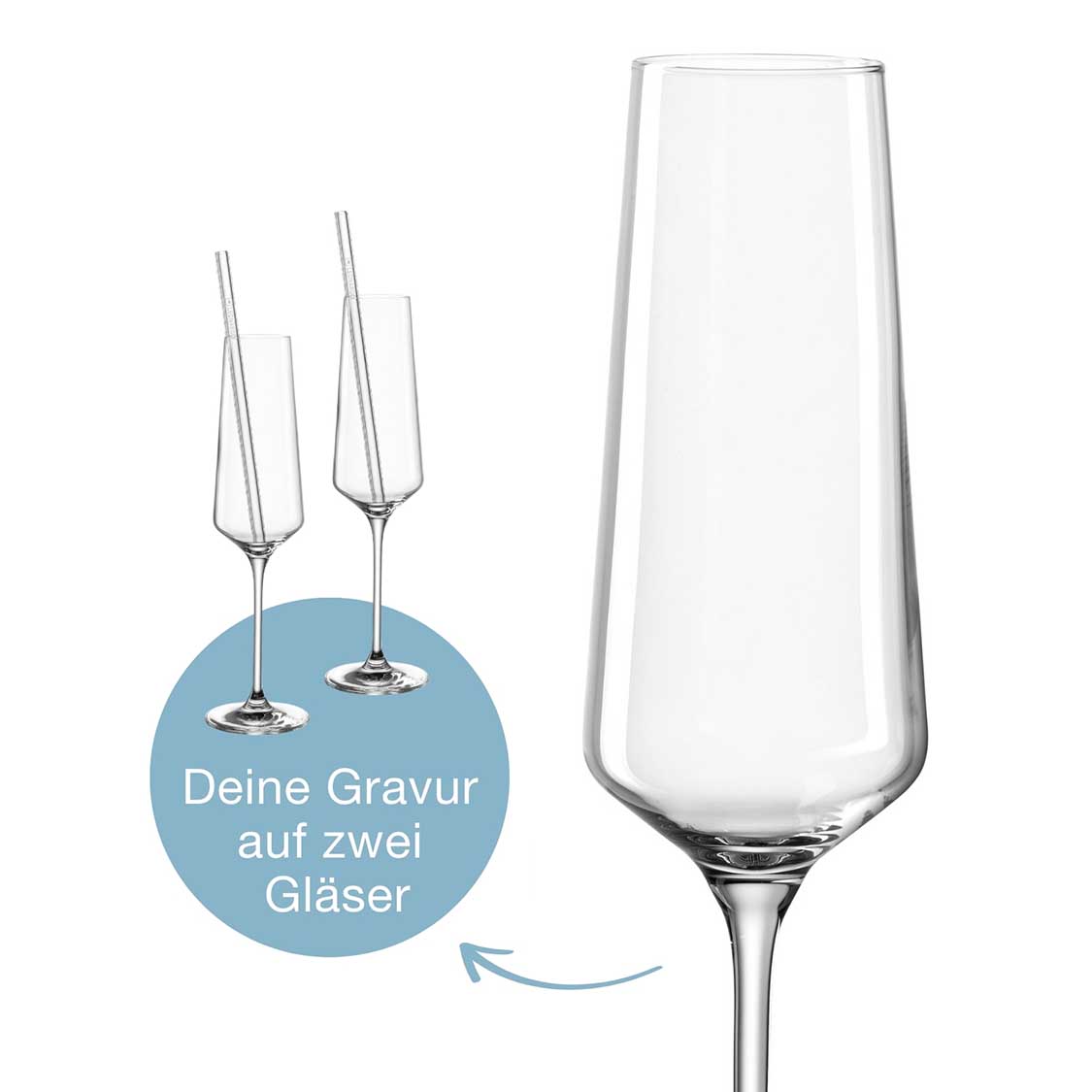 Sektglas Geschenkset PUCCINI 5-teilig 280 ml mit persönlicher Gravur
