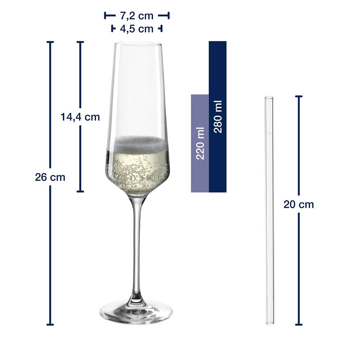 Sektglas Geschenkset PUCCINI 5-teilig 280 ml mit persönlicher Gravur
