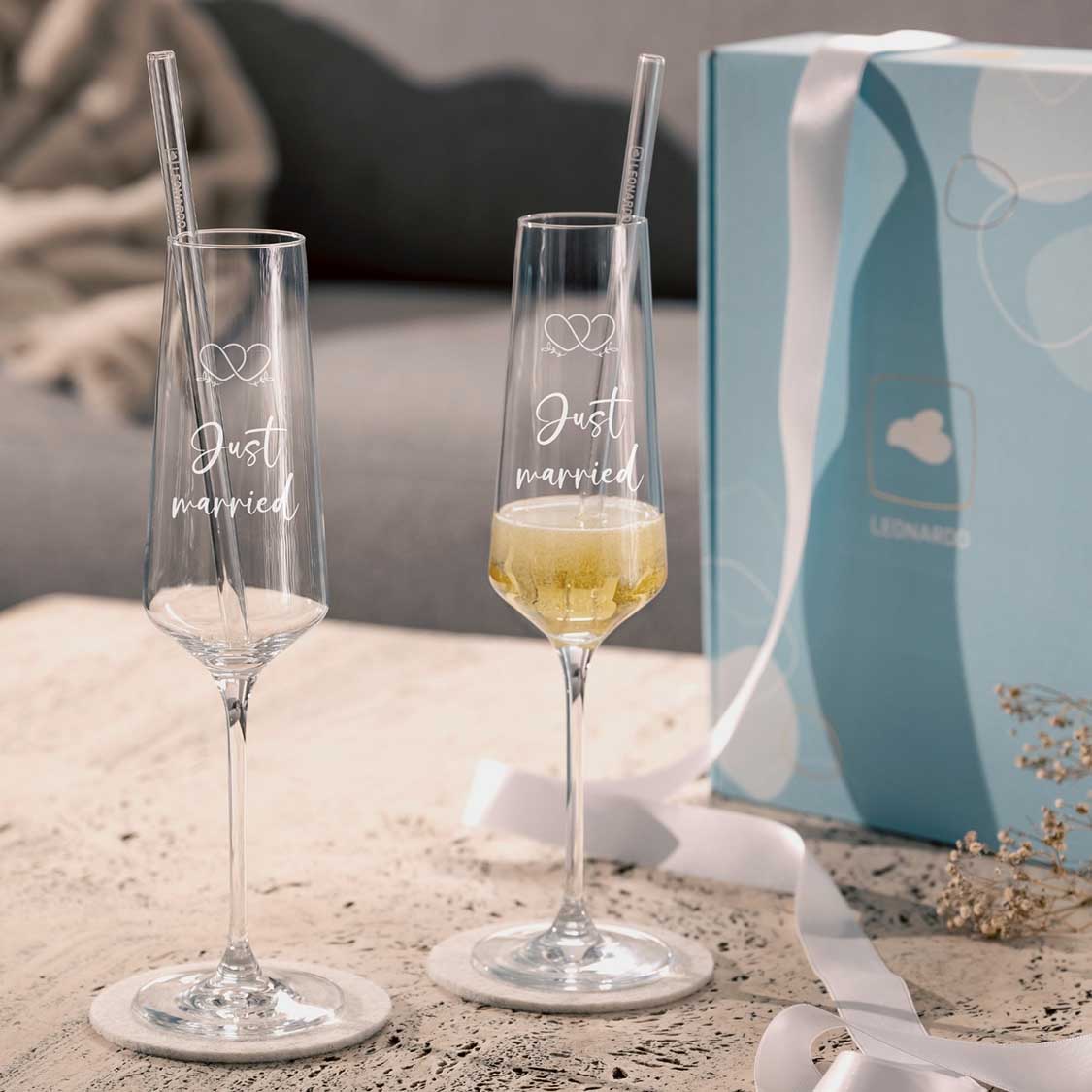 Sektglas Geschenkset PUCCINI 5-teilig 280 ml mit persönlicher Gravur