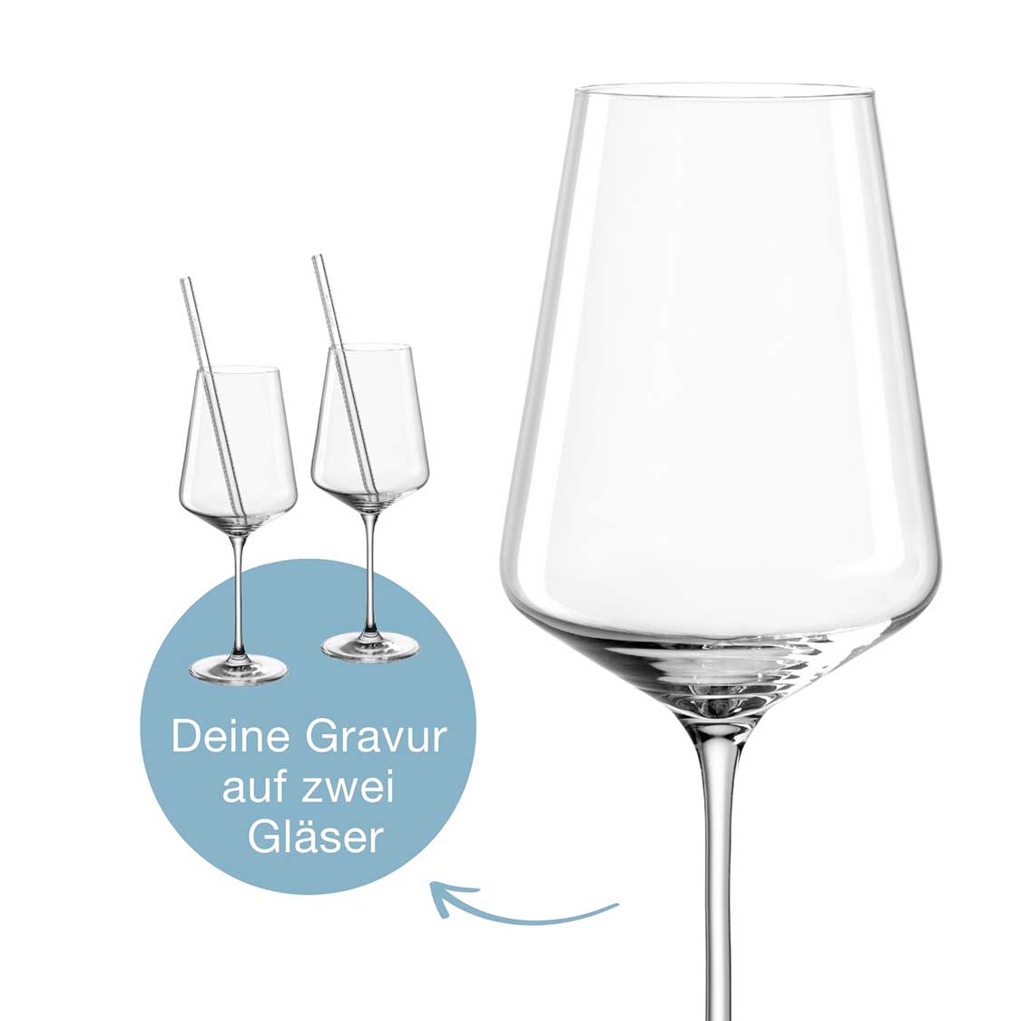 Weißweinglas Geschenkset PUCCINI 5-teilig 560 ml mit persönlicher Gravur