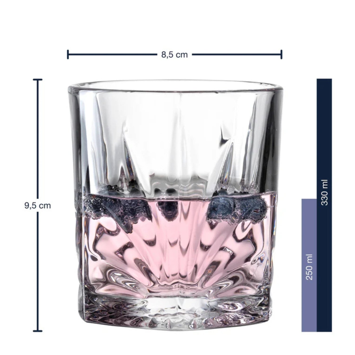 Whiskybecher DOF CAPRI 330 ml 2er-Set mit 8 Kühlsteinen