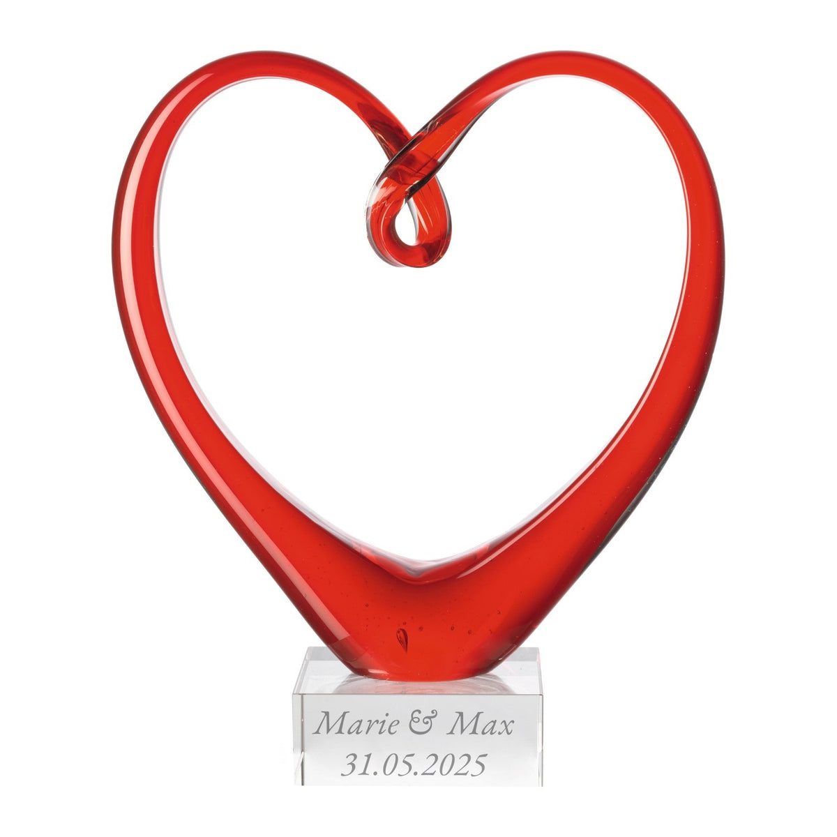 Herzskulptur HEART 24 cm rot mit persönlicher Gravur