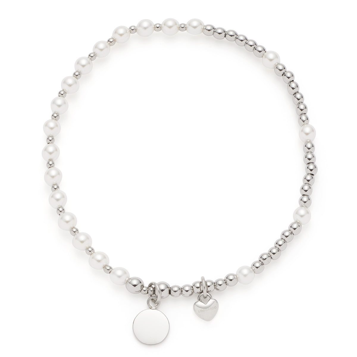Armband LIARA You & Me mit Perlen, Metallkugeln und zwei runden Anhängern