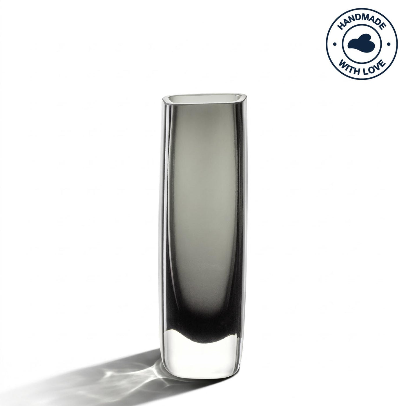 Solifleurvase PIETRA 18 CM grau mit dunklem Farbverlauf auf weißem Hintergrund