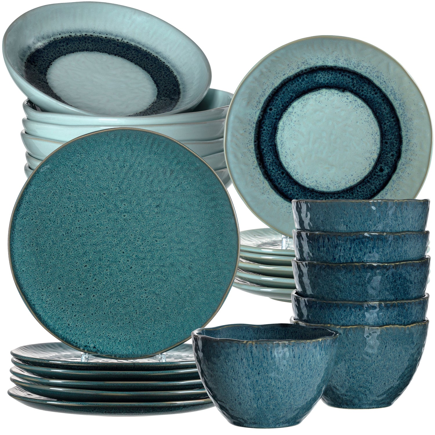 Geschirrset MATERA 24-teilig blau Keramik – Leonardo