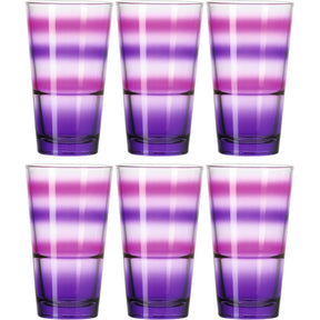 Trinkglas EVENT 330 ml lila gestreift 6er-Set
