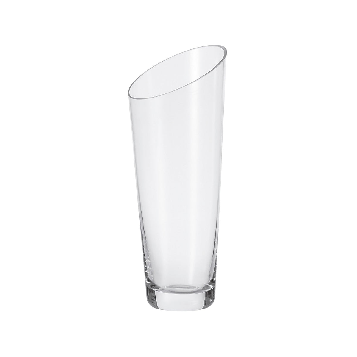 Glasvase DYNAMIC 30 cm klar, schlanke Zylinderform, leicht geneigt