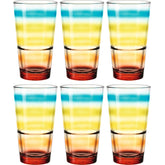 Trinkglas EVENT 330 ml bunt gestreift 6er-Set