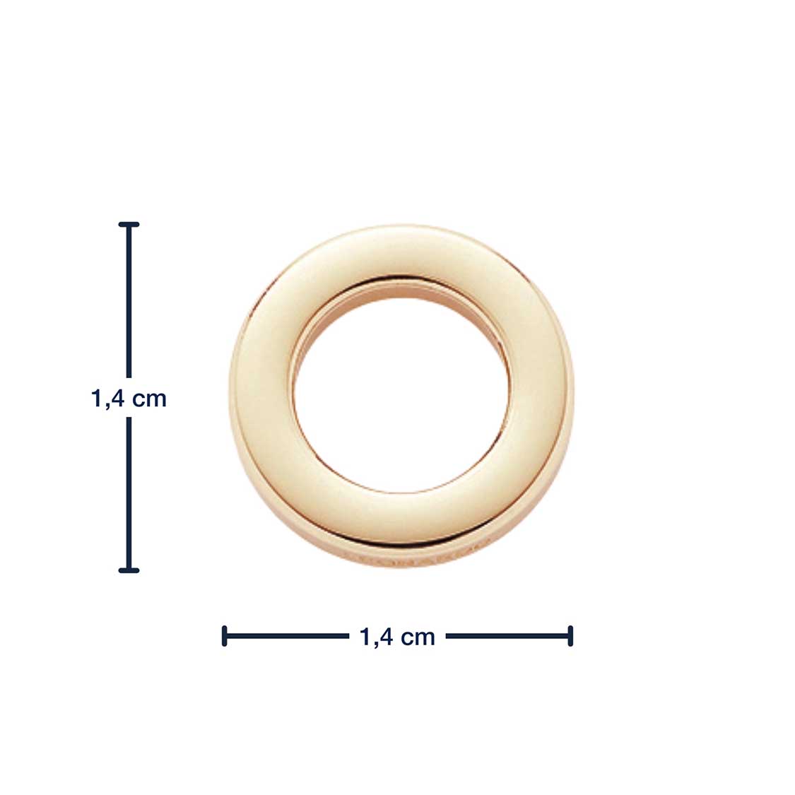 Edelstahlring gold klein flach