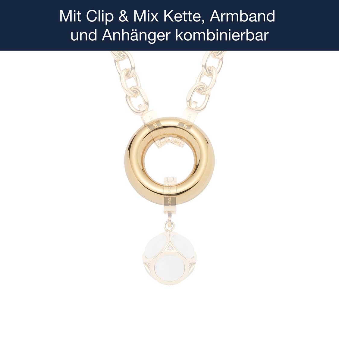 Edelstahlring  BRACCHIALE gold Clip & Mix