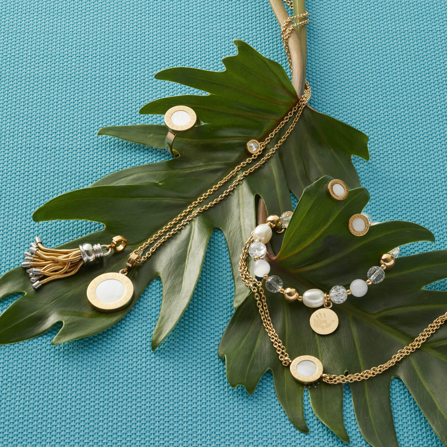 Armband gold Hope mit Cateye- und Glas-Perlen