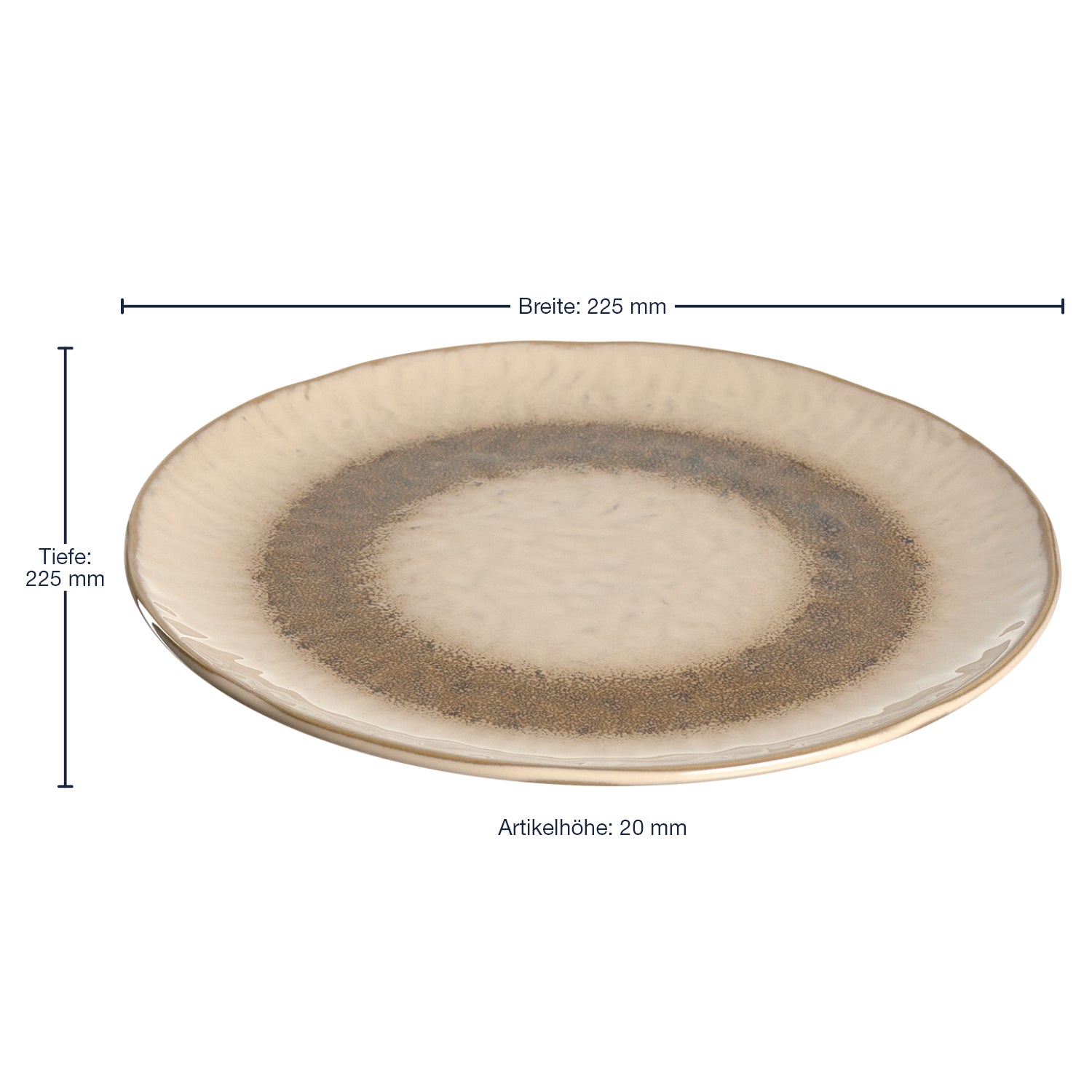 Keramikteller MATERA 23 cm beige 6er-Set