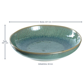 Keramikteller MATERA 21 cm grün tief 6er-Set