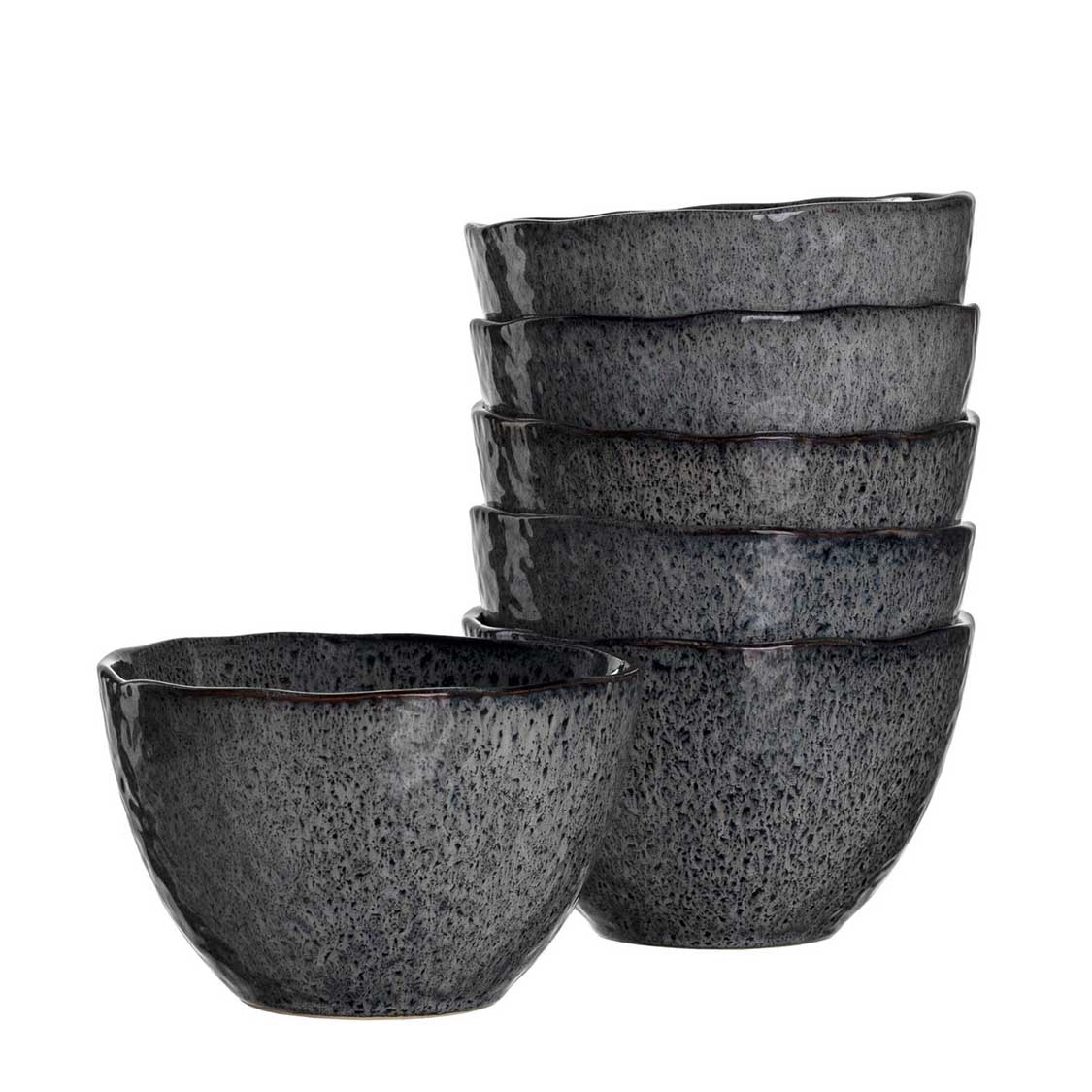 Keramikschale MATERA 15 cm anthrazit 6er-Set