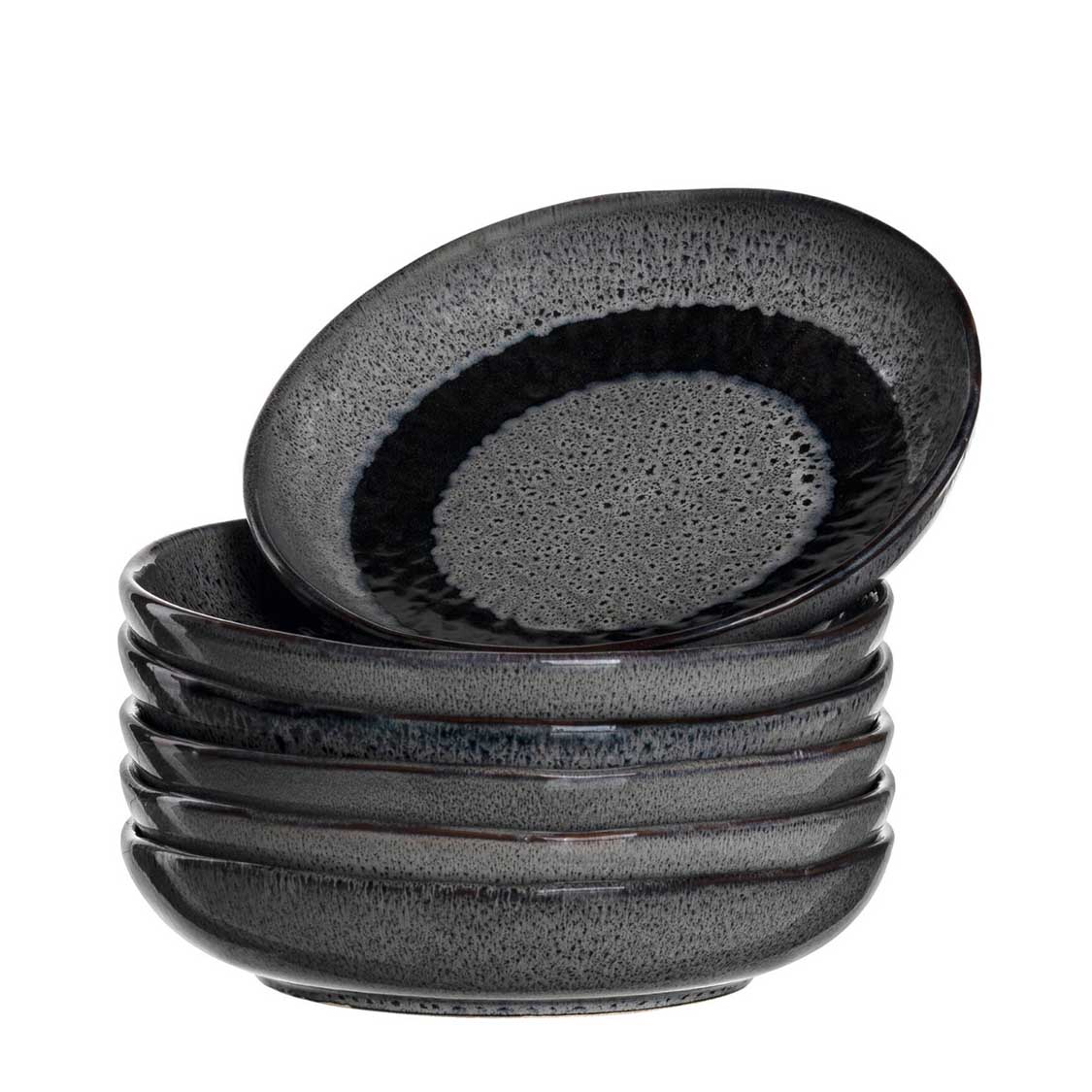 Keramikteller MATERA 21 cm anthrazit tief 6er-Set