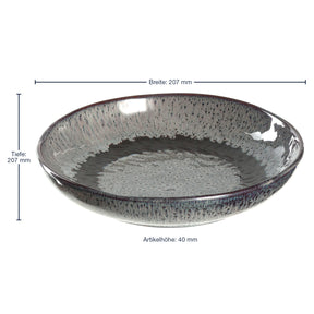 Keramikteller MATERA 21 cm anthrazit tief 6er-Set