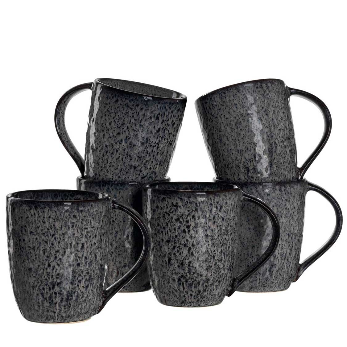 Keramiktasse MATERA 430 ml anthrazit 6er-Set