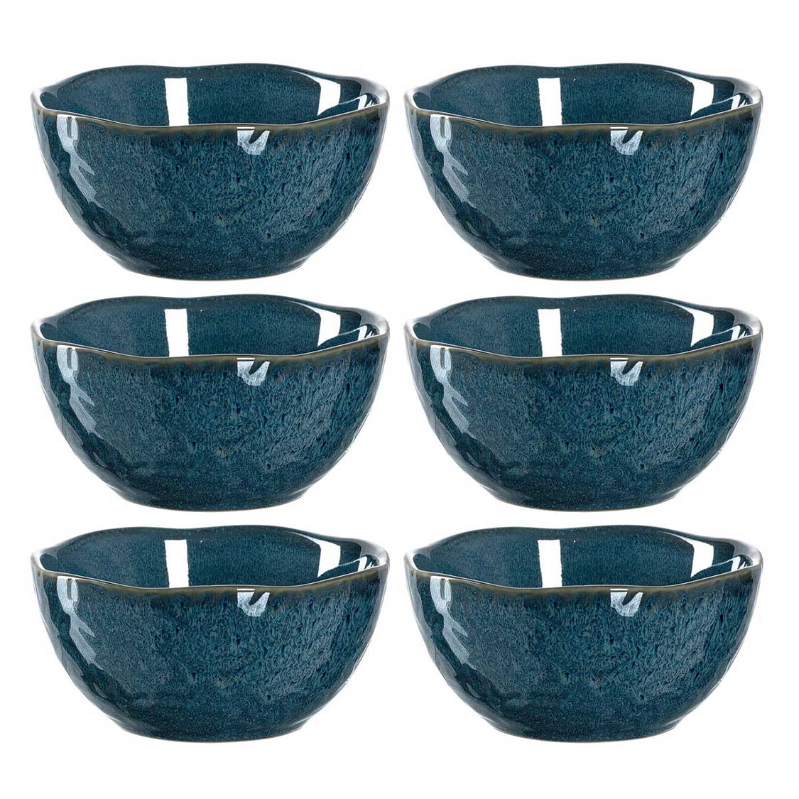 Keramikschale MATERA 12 cm blau 6er-Set