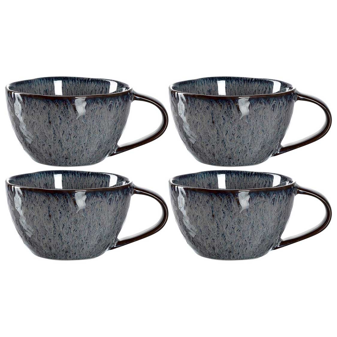 Keramiktasse MATERA 290 ml anthrazit 4er-Set