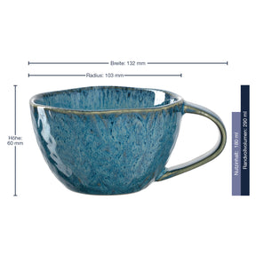 Keramiktasse MATERA 290 ml blau 4er-Set