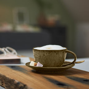 Keramikuntertasse MATERA 15 cm beige 4er-Set
