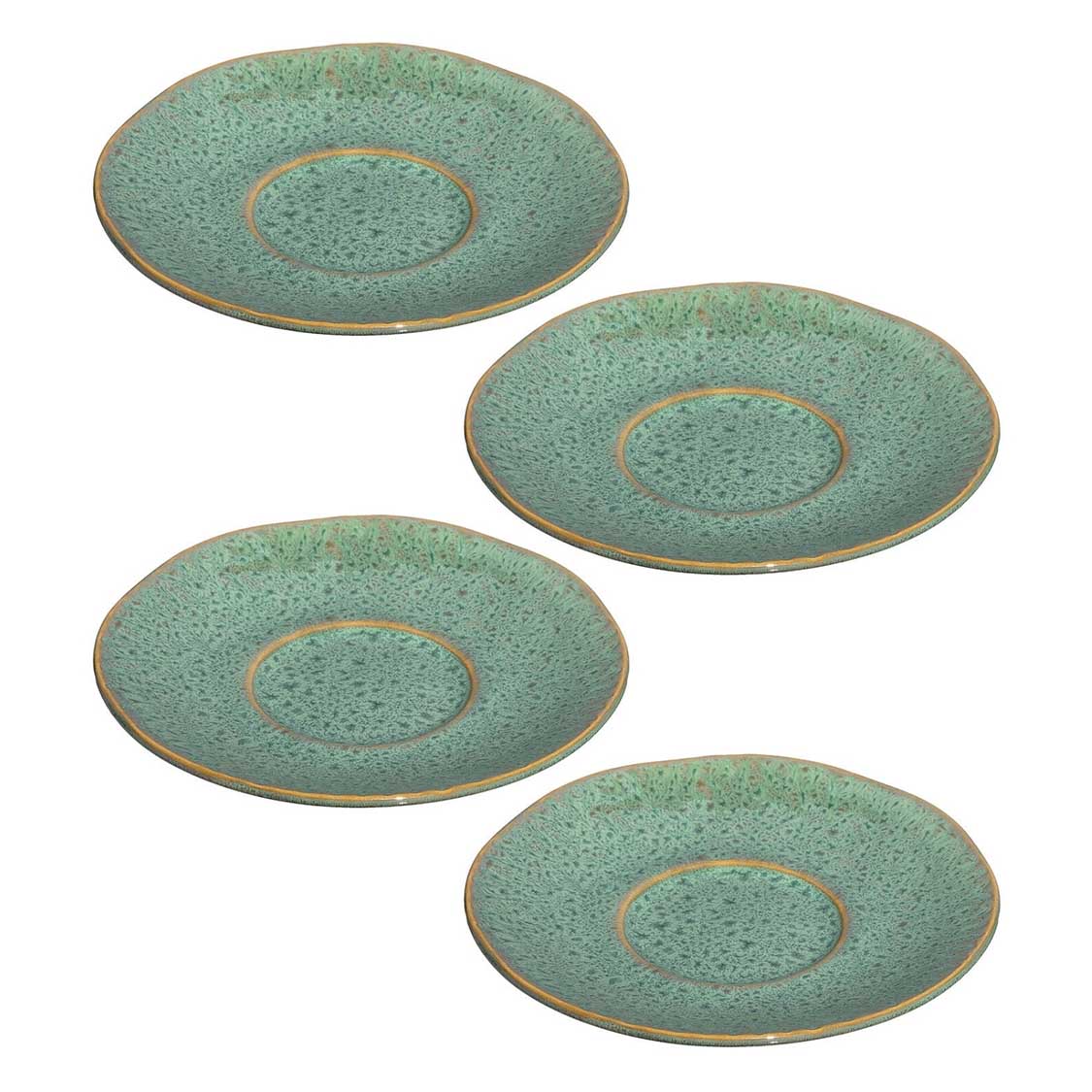 Keramikuntertasse MATERA 15 cm grün 4er-Set