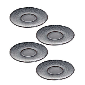 Keramikuntertasse MATERA 11 cm anthrazit 4er-Set